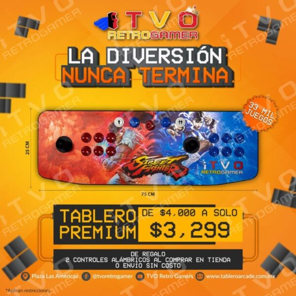 Tablero Arcade Premium con 33 Mil Juegos